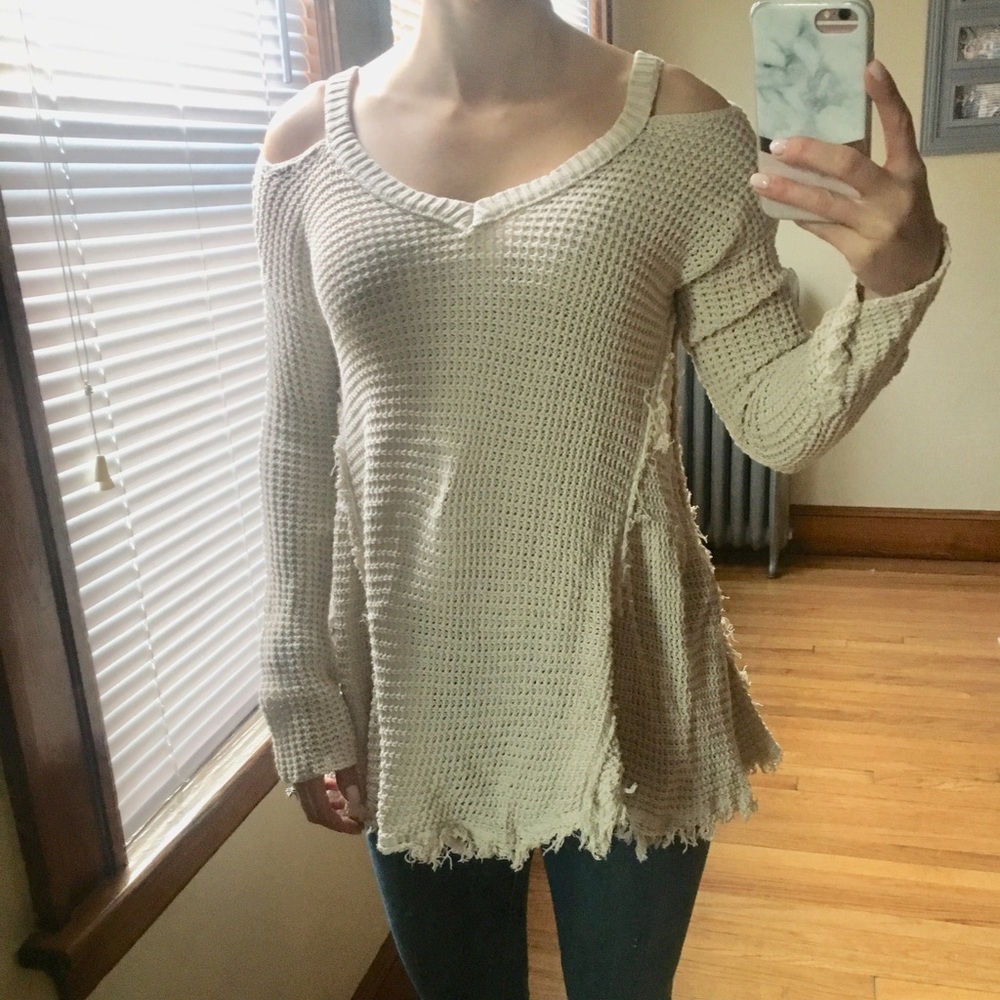 Peekaboo shoulder sweater